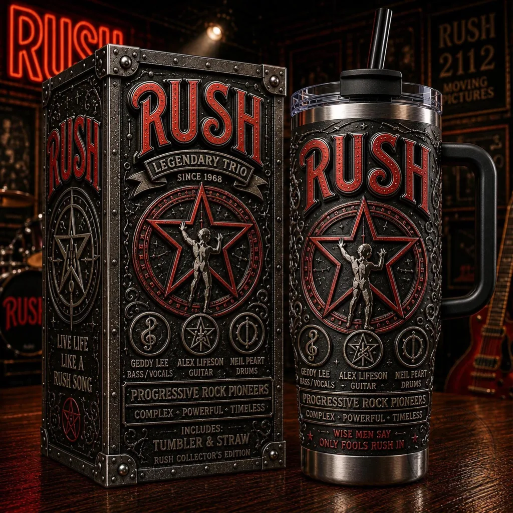 Rush Band Legendary Trio Collector's Edition Insulated Tumbler with Handle