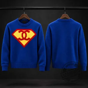 Jennie Chanel Superman Knit Sweater Men Women 3 Jennie Chanel Superman Knit Sweater Men Women