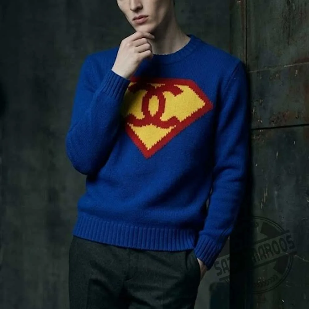 Jennie Chanel Superman Knit Sweater Men Women (2) Jennie Chanel Superman Knit Sweater Men Women – image 2 of 3