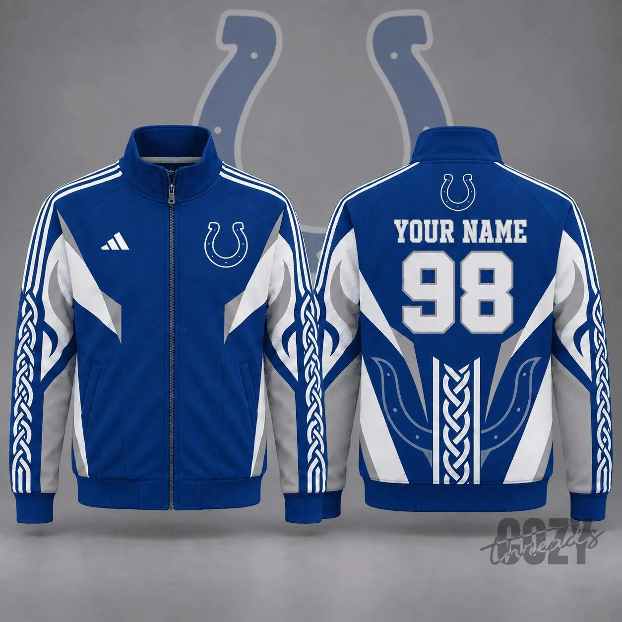 Indianapolis Colts Personalized Team Tribal Track Jacket Custom Name and Number