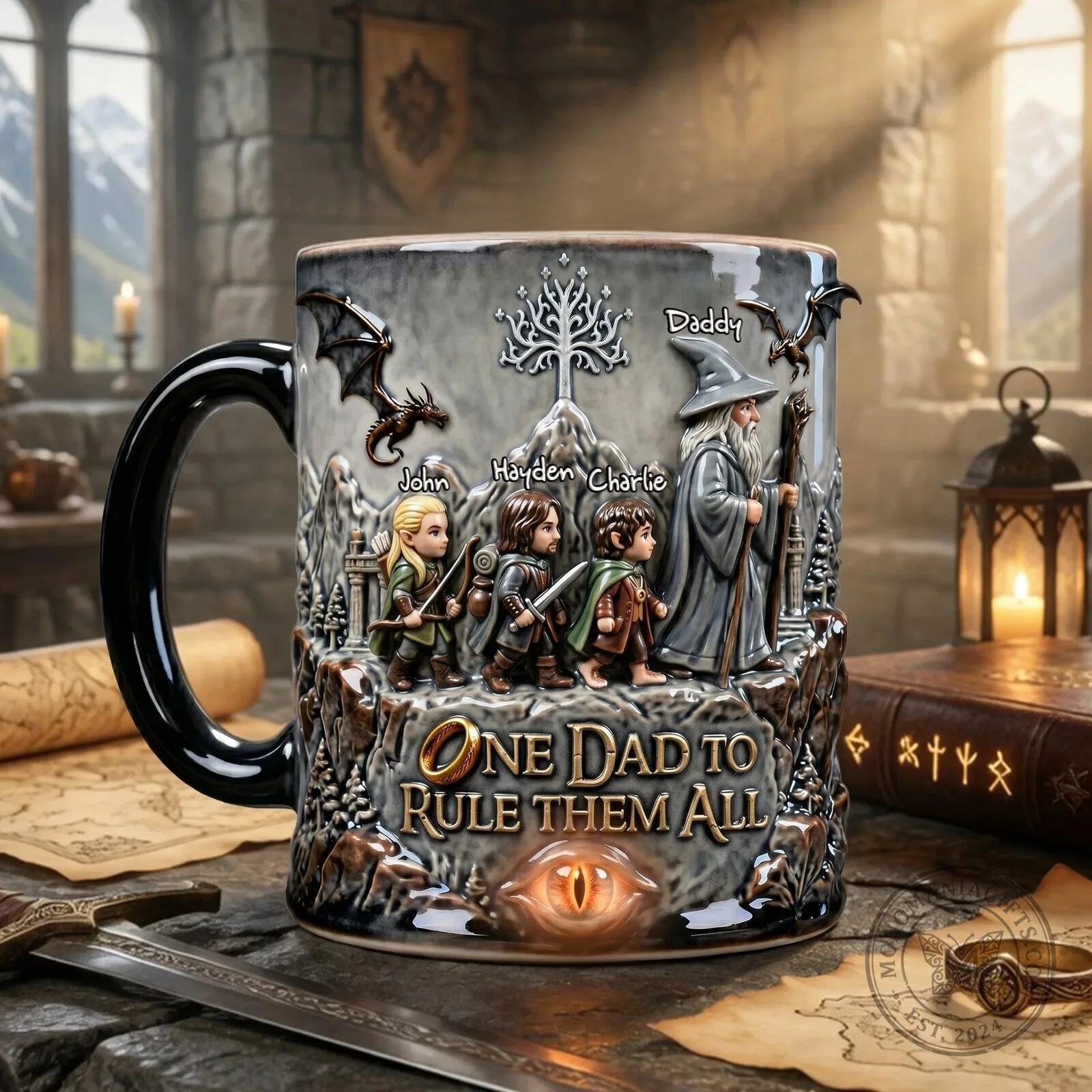 Lord of the Rings One Dad To Rule Them All Personalized Mug