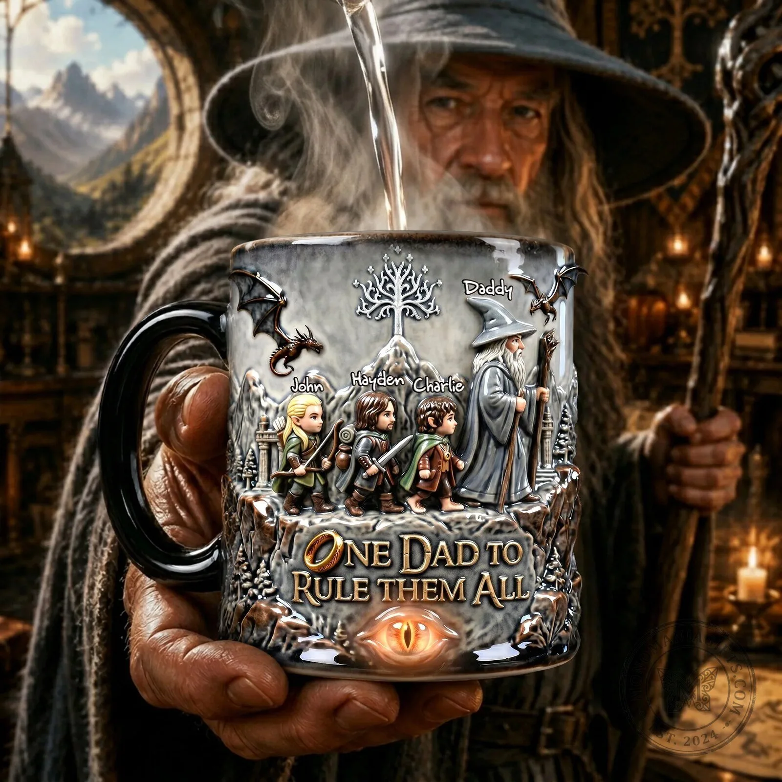 Lord of the Rings One Dad To Rule Them All Personalized Mug 6 Lord of the Rings One Dad To Rule Them All Personalized Mug