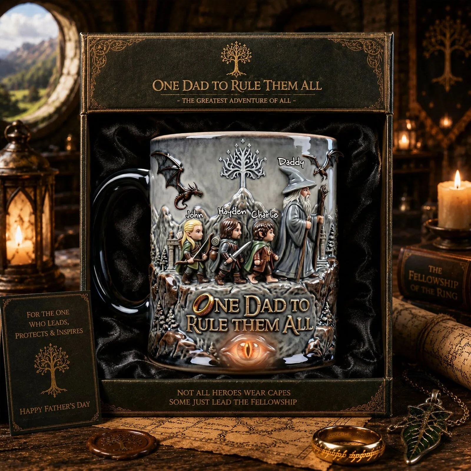 Lord of the Rings One Dad To Rule Them All Personalized Mug 7 Lord of the Rings One Dad To Rule Them All Personalized Mug