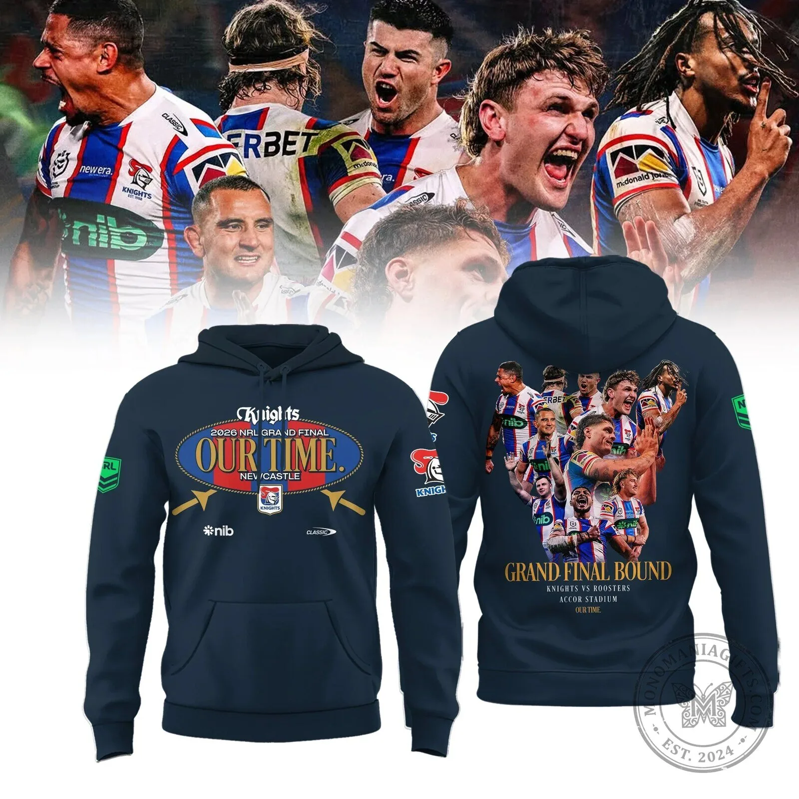 Newcastle Knights 2026 National Rugby League Grand Final Our Time Hoodie