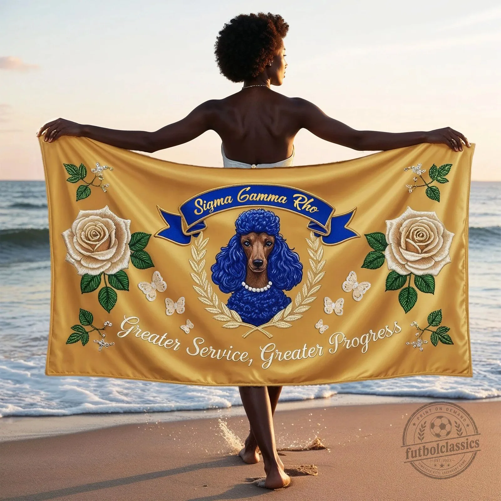 Sigma Gamma Rho Sorority Inc. Greater Service Greater Progress Beach Towel