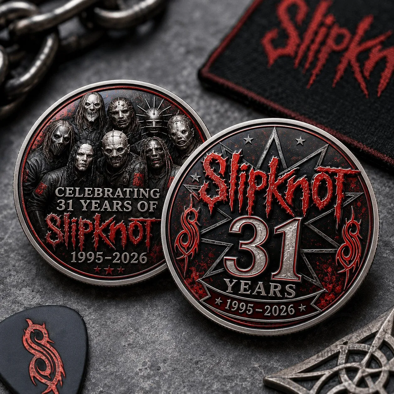 Slipknot 31st Anniversary 1995-2026 Commemorative Heavy Metal Band Coin