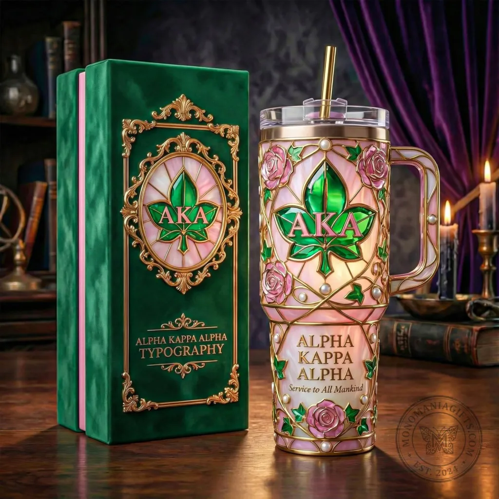 insulated-tumbler-with-handle-featuring-stained-glass-design-for-alpha-kappa-alpha-sorority-featured Insulated Tumbler with Handle featuring Stained Glass Design for Alpha Kappa Alpha Sorority