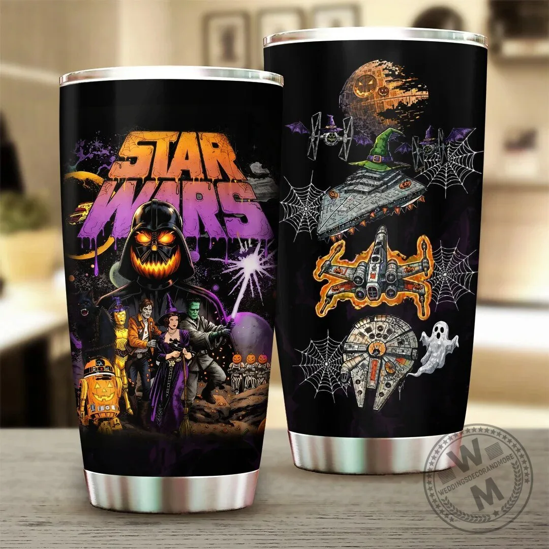 Star Wars Halloween Darth Vader Pumpkin Millenium Falcon Stainless Steel Tumbler