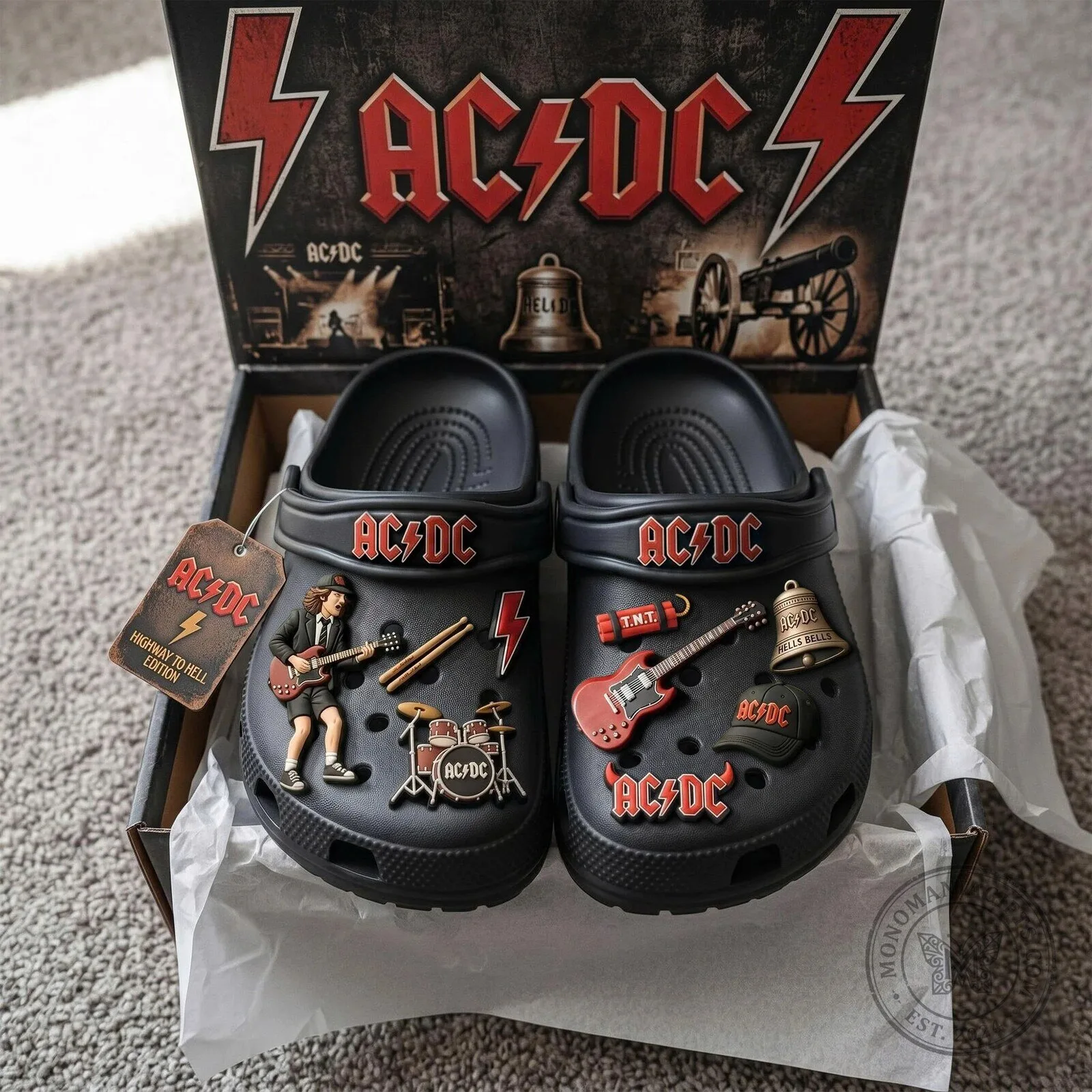 AC/DC Highway to Hell Edition Black Clogs for Men and Women