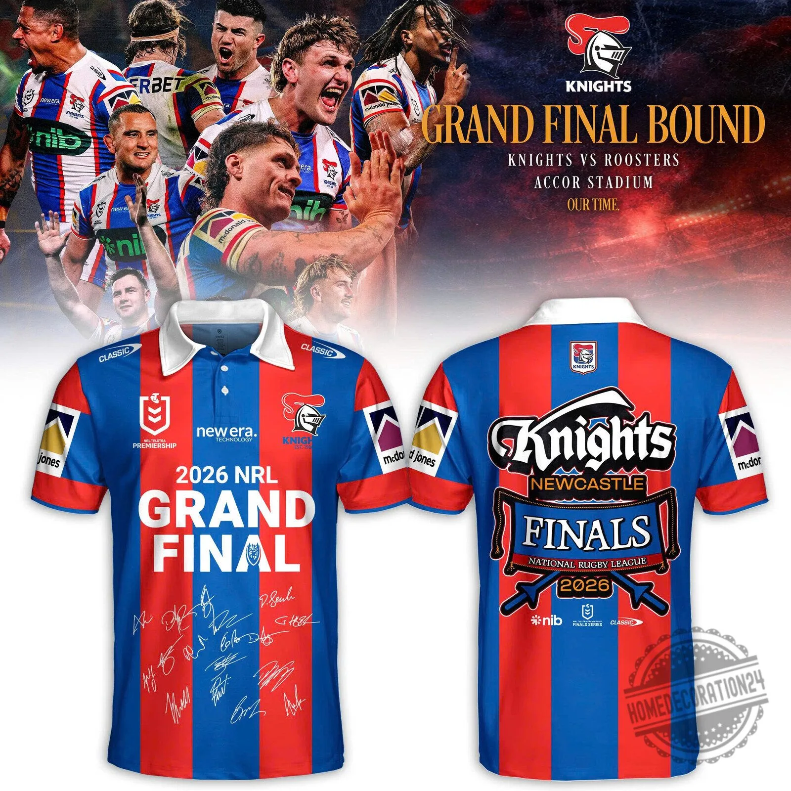 Polo Shirt for 2026 Grand Final of National Rugby League - Newcastle Knights