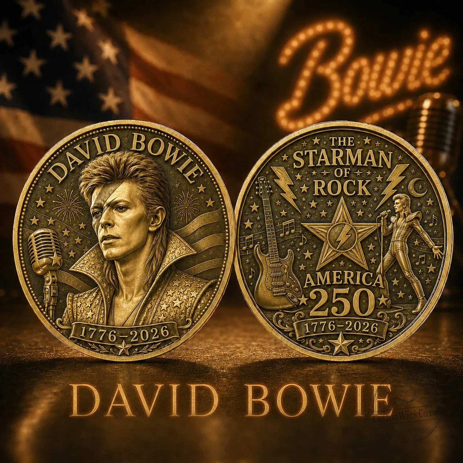 David Bowie The Starman of Rock America 250th Anniversary Commemorative Coin