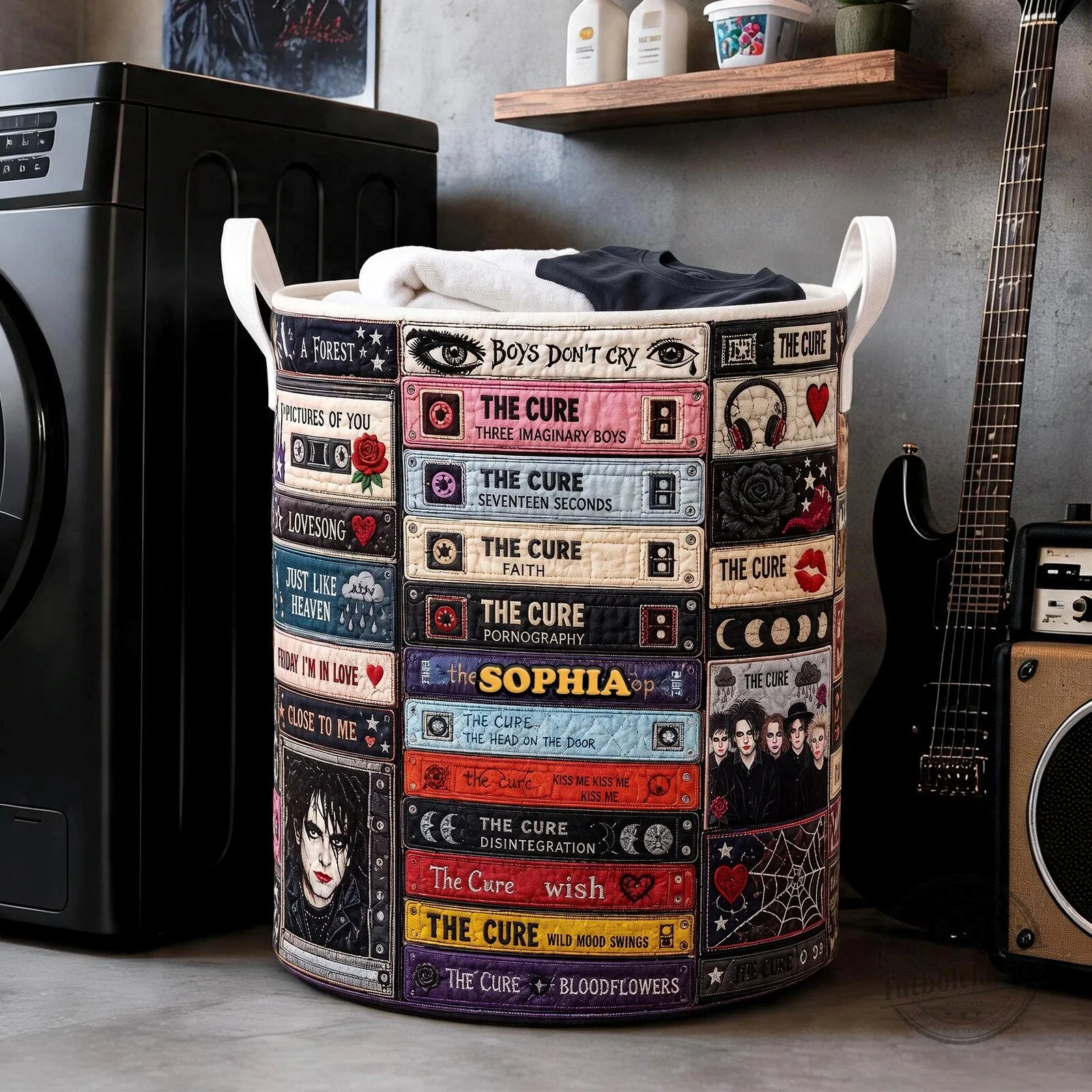 The Cure Album Covers Gothic Music Band Quilted Laundry Basket