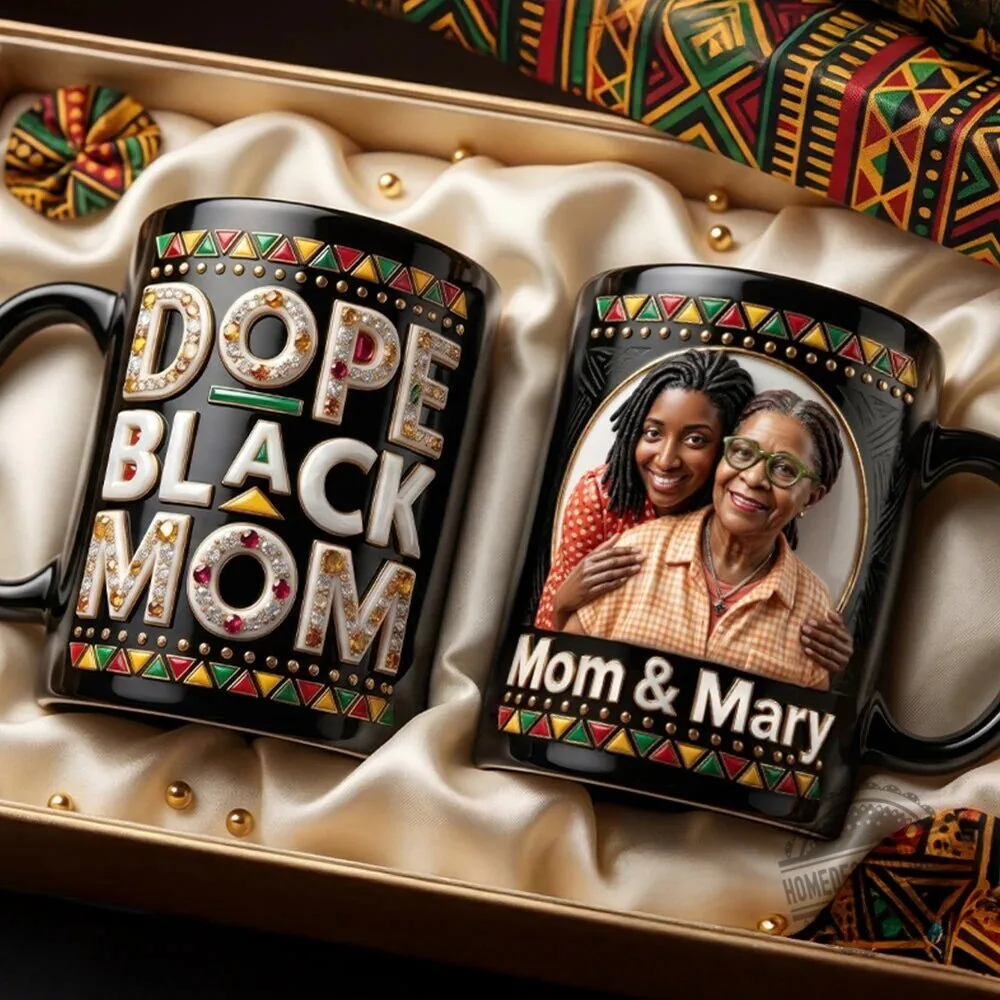 Dope Black Mom Magic Mug with Custom Photo and Name, Personalized Gift for Mother 7 Dope Black Mom Magic Mug with Custom Photo and Name, Personalized Gift for Mother