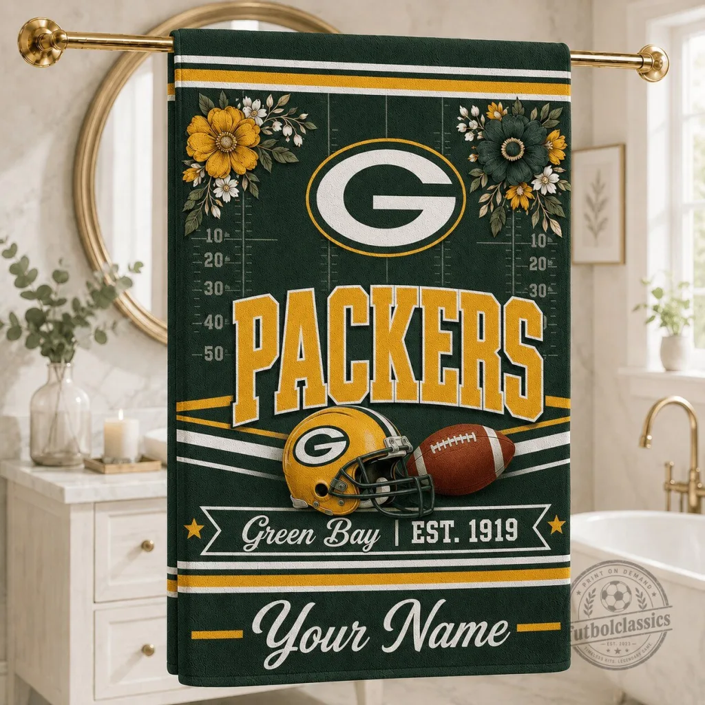 Green Bay Packers Personalized Football Team Fan Bath Towel Green Bay Packers Personalized Football Team Fan Bath Towel