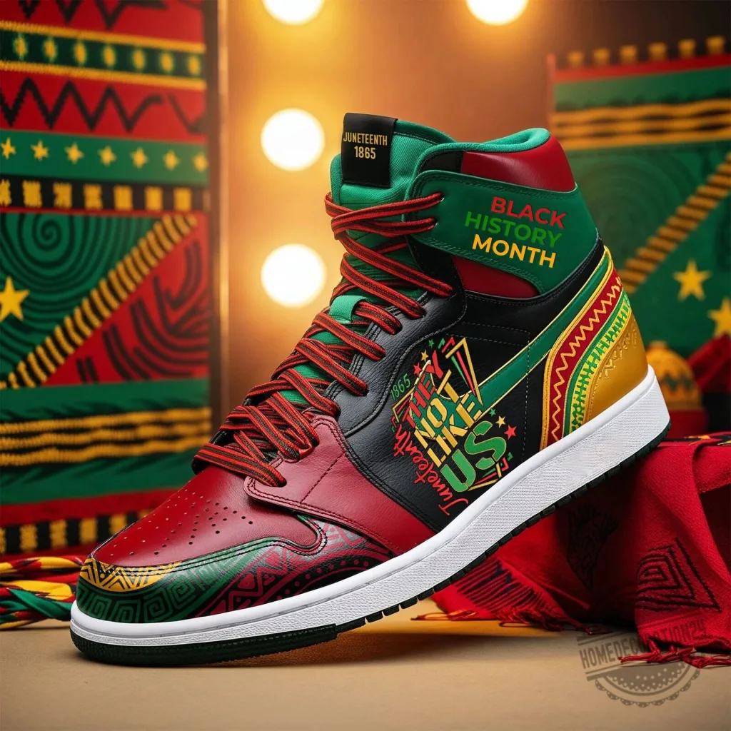 Juneteenth 1865 Black History Month Celebration High-Top Sneakers Juneteenth 1865 Black History Month Celebration High-Top Sneakers