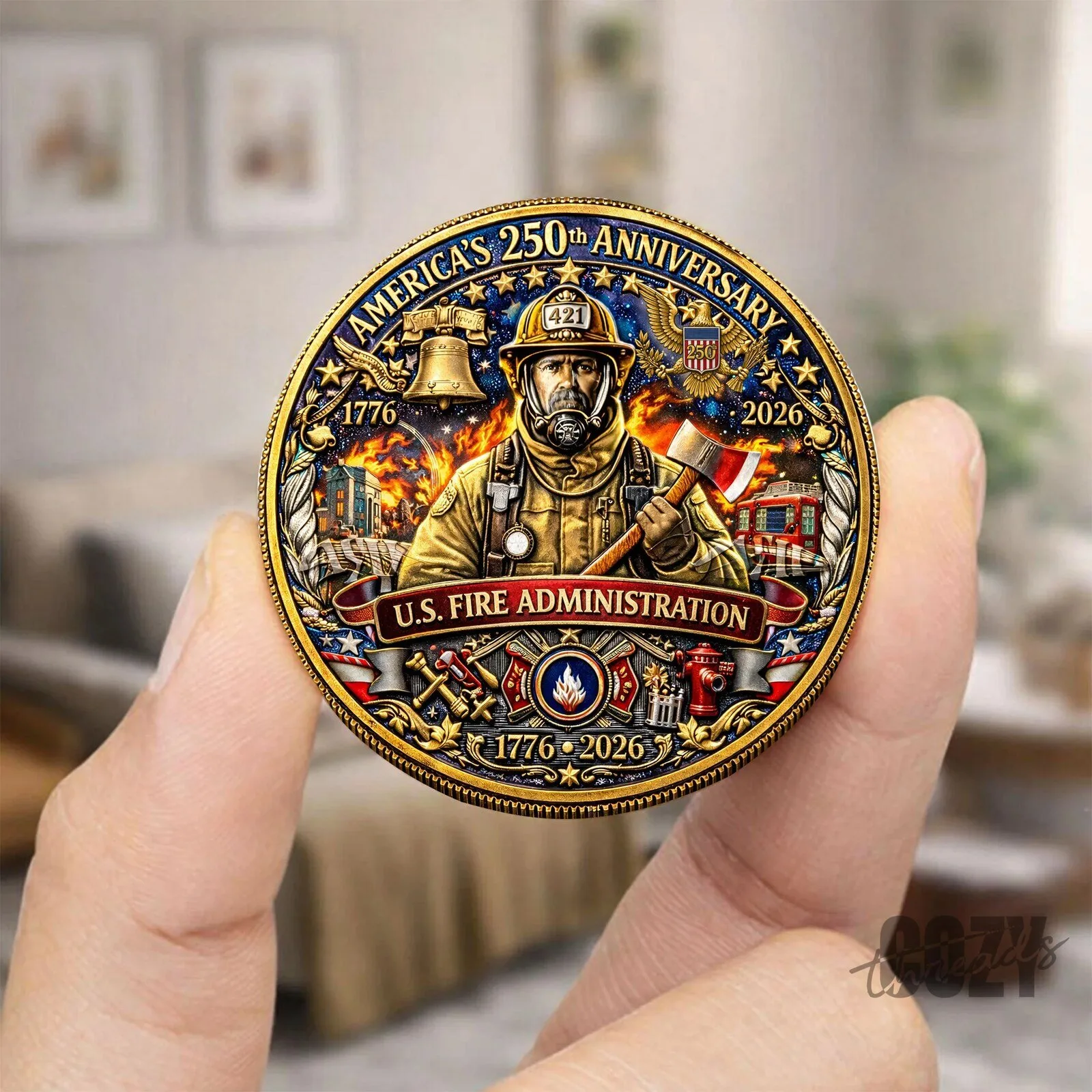 United States Fire Administration 250th Anniversary Firefighter Commemorative Coin