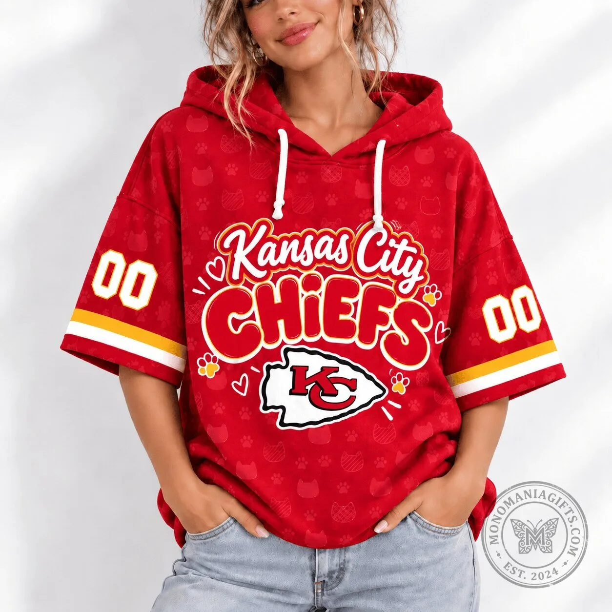Kansas City Chiefs Football Team Short Sleeve Hoodie