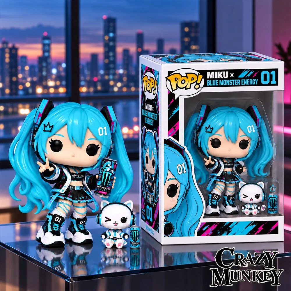 Hatsune Miku x Monster Electric Blue Concept Fan Vinyl Figure | Collectibles