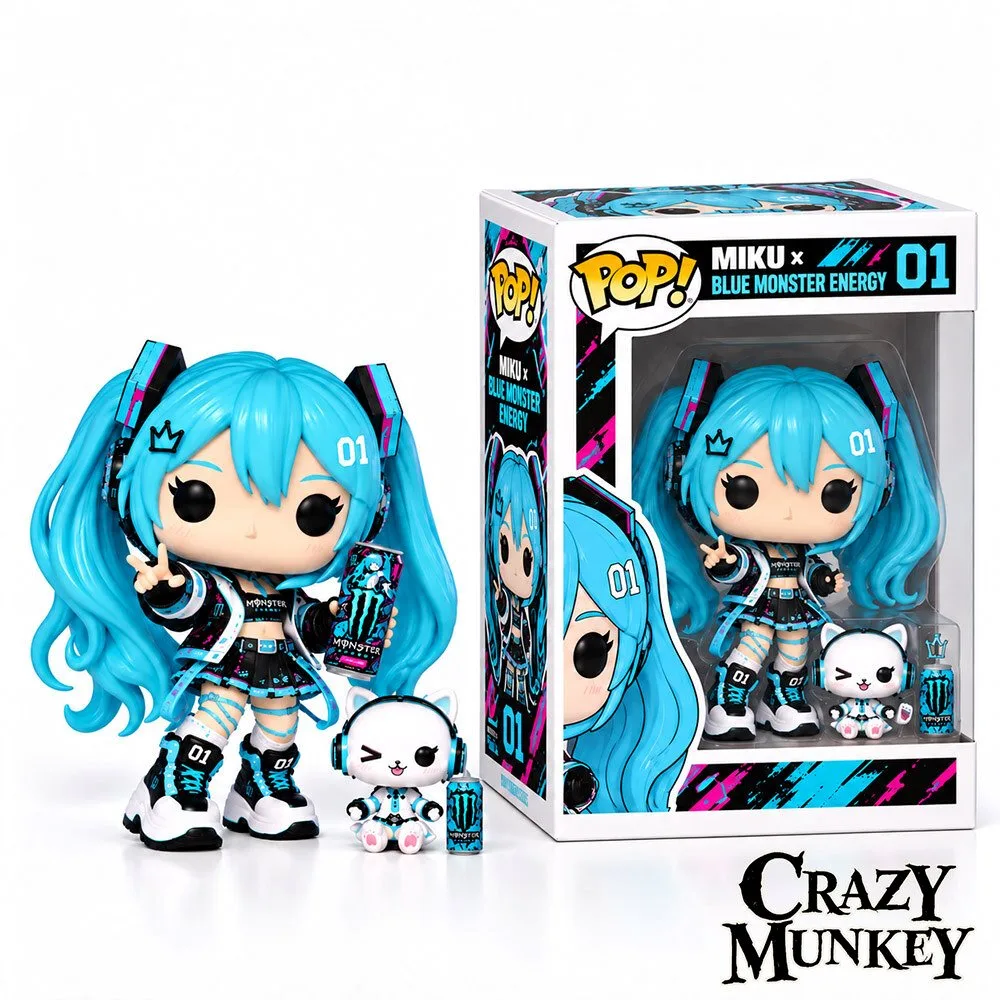 Hatsune Miku x Monster Electric Blue Concept Fan Vinyl Figure | Collectibles 4 Hatsune Miku x Monster Electric Blue Concept Fan Vinyl Figure | Collectibles