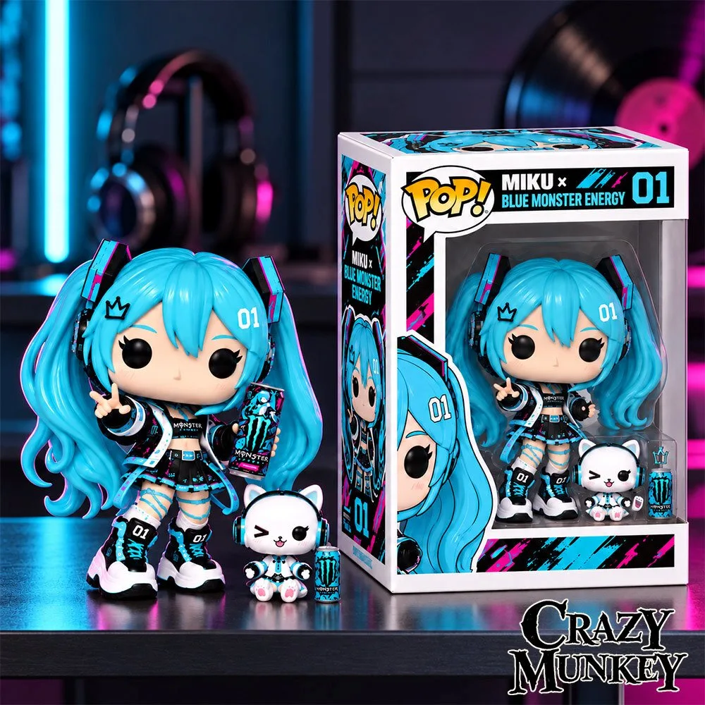 Hatsune Miku x Monster Electric Blue Concept Fan Vinyl Figure | Collectibles 5 Hatsune Miku x Monster Electric Blue Concept Fan Vinyl Figure | Collectibles