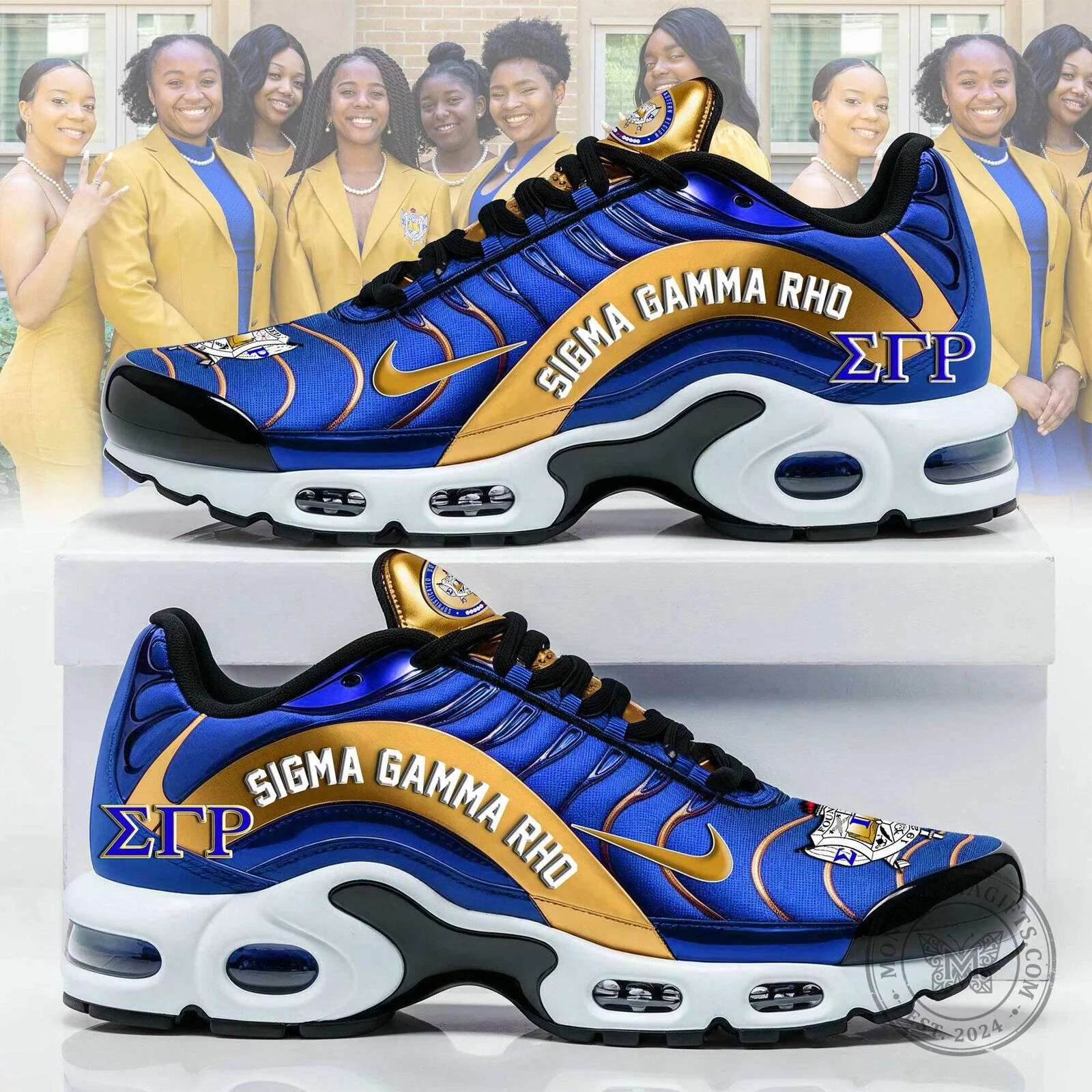 Athletic Sneakers in Royal Blue and Gold for Sigma Gamma Rho Sorority