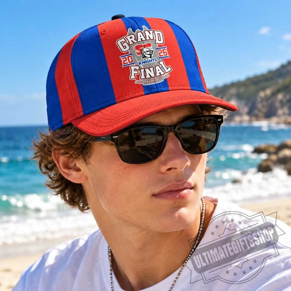 Newcastle Knights 2026 NRL Grand Final Red Blue Striped Hat 4 Newcastle Knights 2026 NRL Grand Final Red Blue Striped Hat