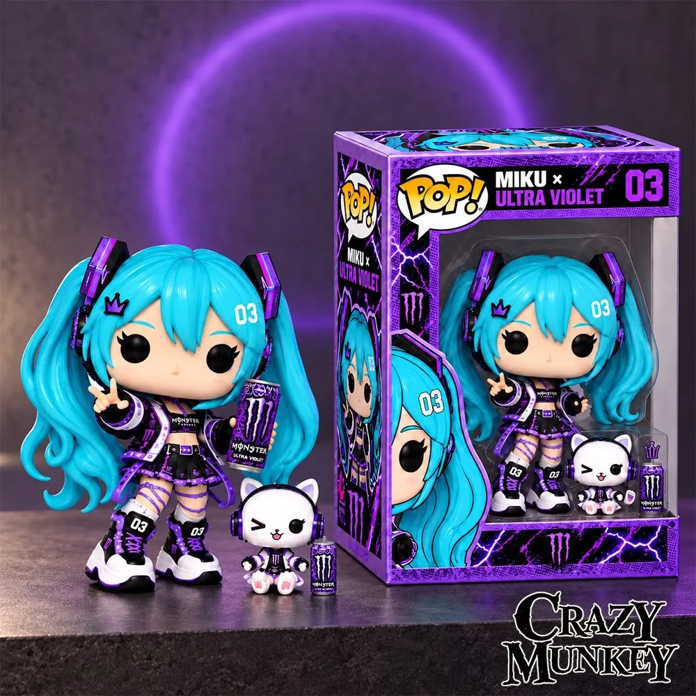 Hatsune Miku x Monster Ultra Violet Concept Fan Vinyl Figure | Collectibles