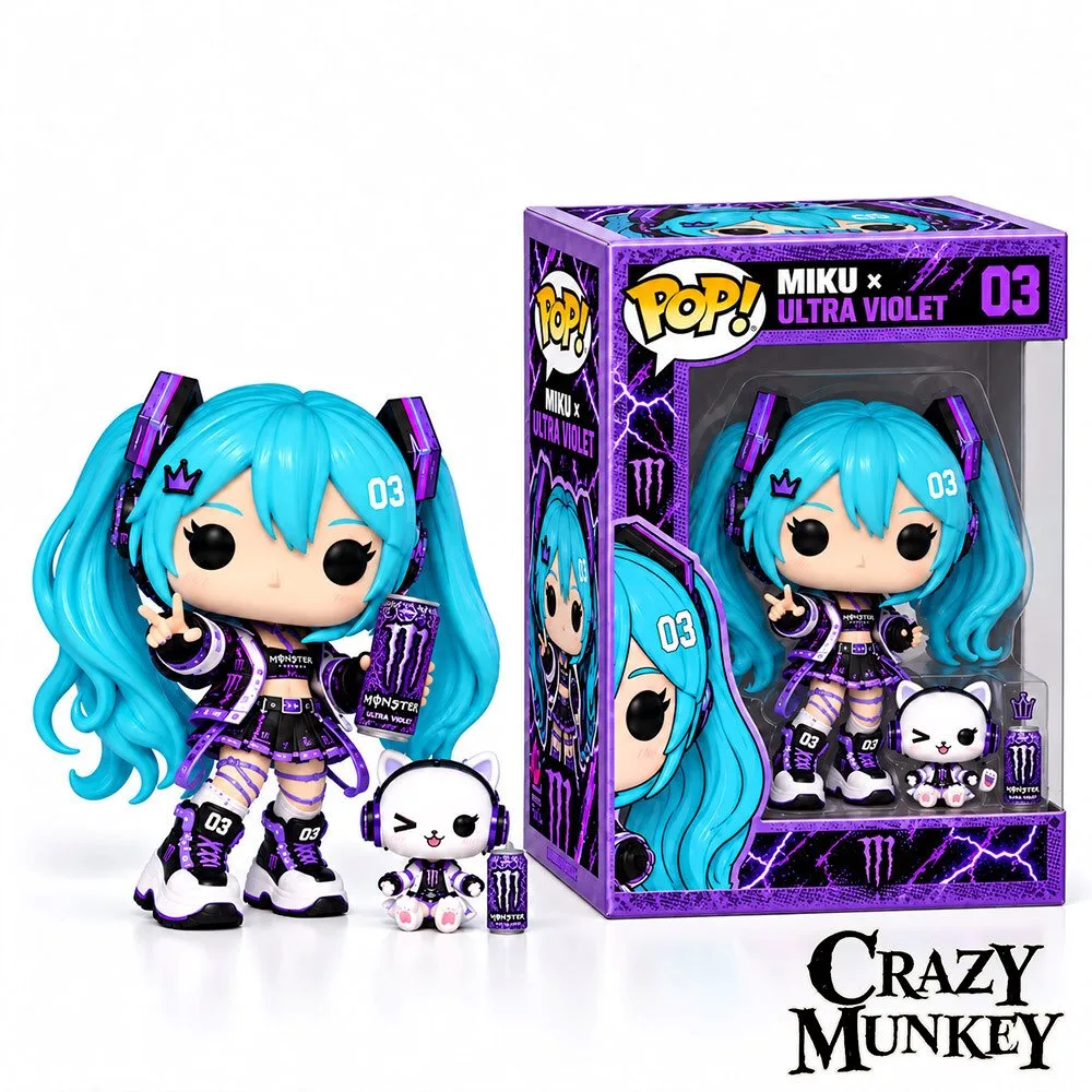Hatsune Miku x Monster Ultra Violet Concept Fan Vinyl Figure | Collectibles 4 Hatsune Miku x Monster Ultra Violet Concept Fan Vinyl Figure | Collectibles