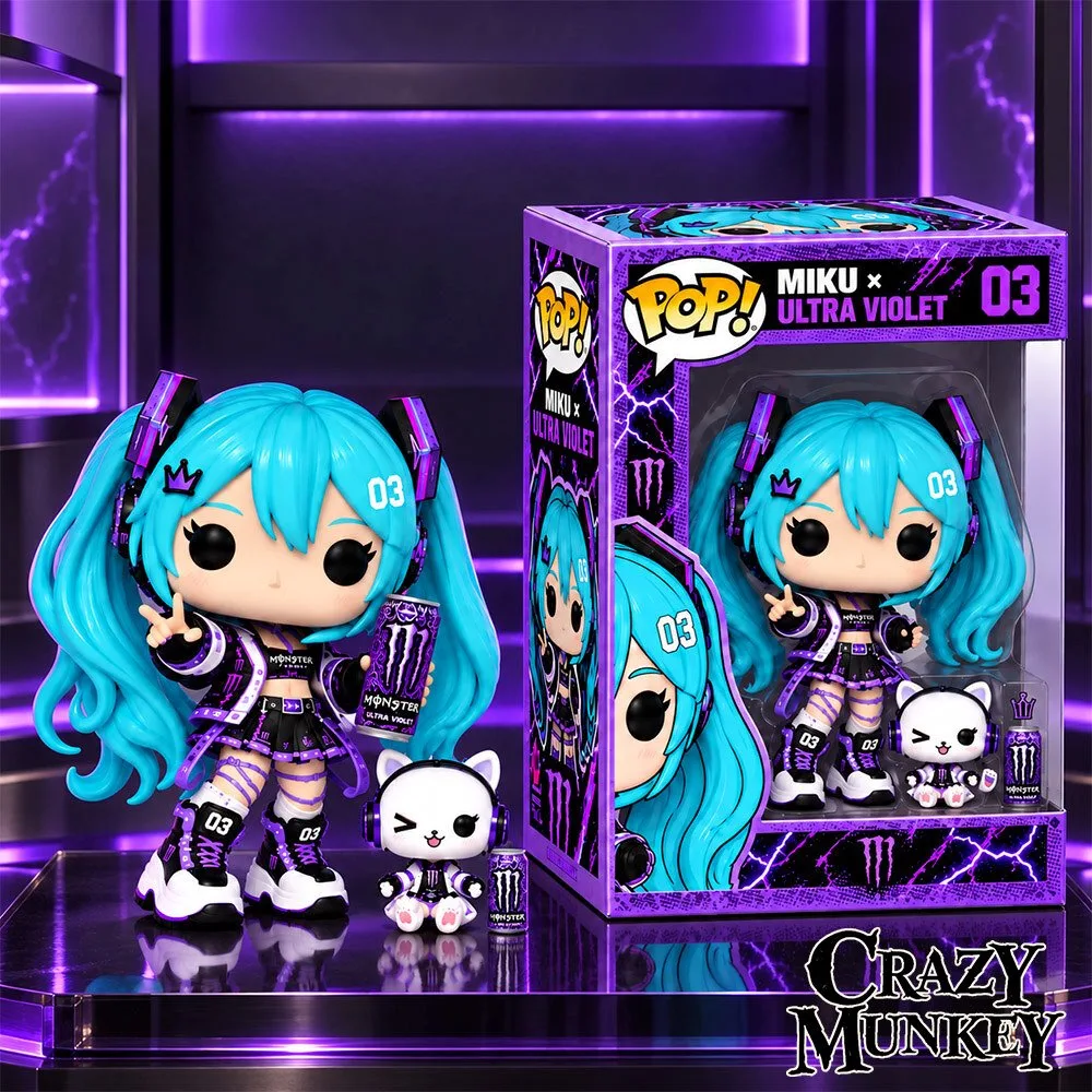 Hatsune Miku x Monster Ultra Violet Concept Fan Vinyl Figure | Collectibles 5 Hatsune Miku x Monster Ultra Violet Concept Fan Vinyl Figure | Collectibles