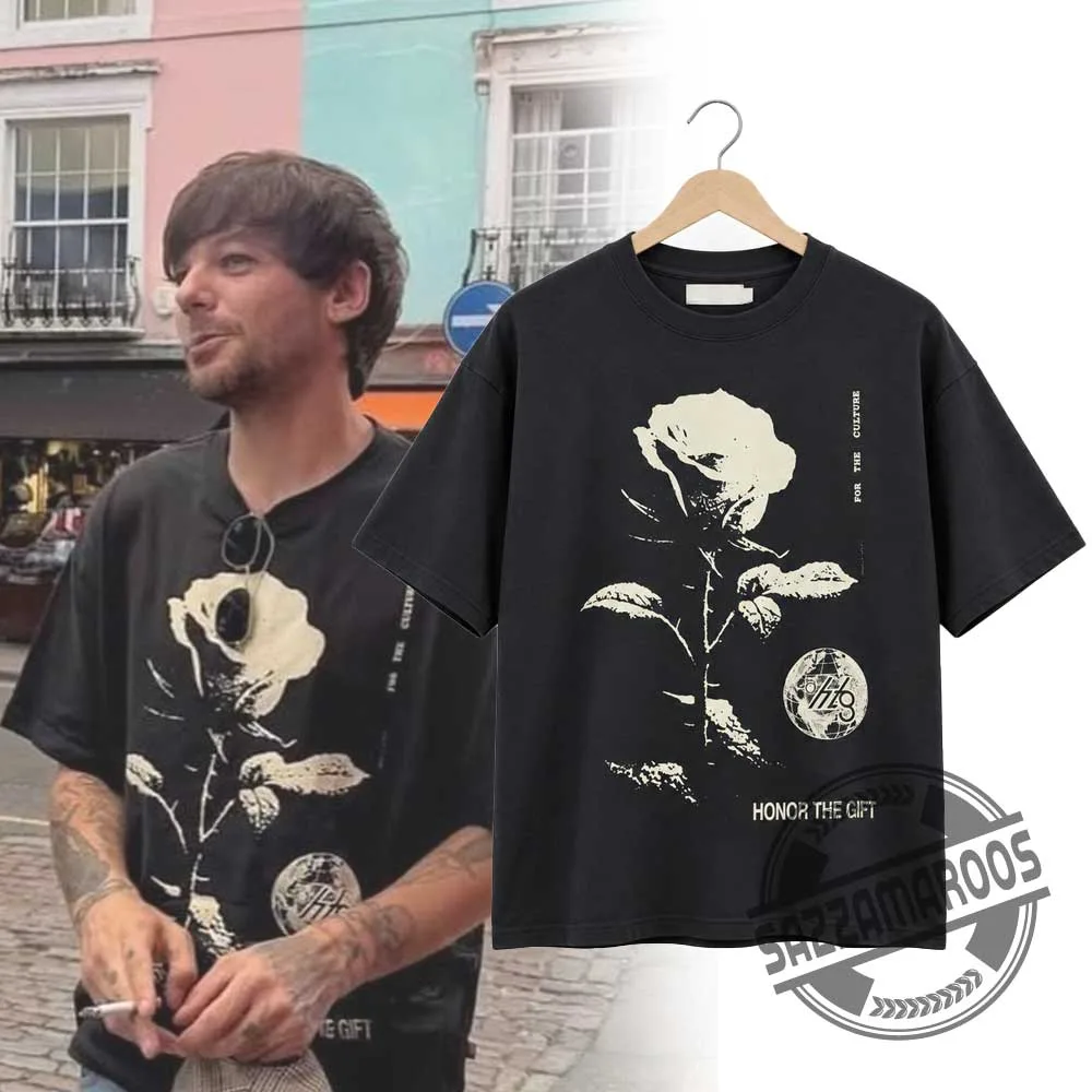Louis Tomlinson Honor The Gift Rose From Concrete Tee Shirt (1) Louis Tomlinson Honor The Gift Rose From Concrete Tee Shirt