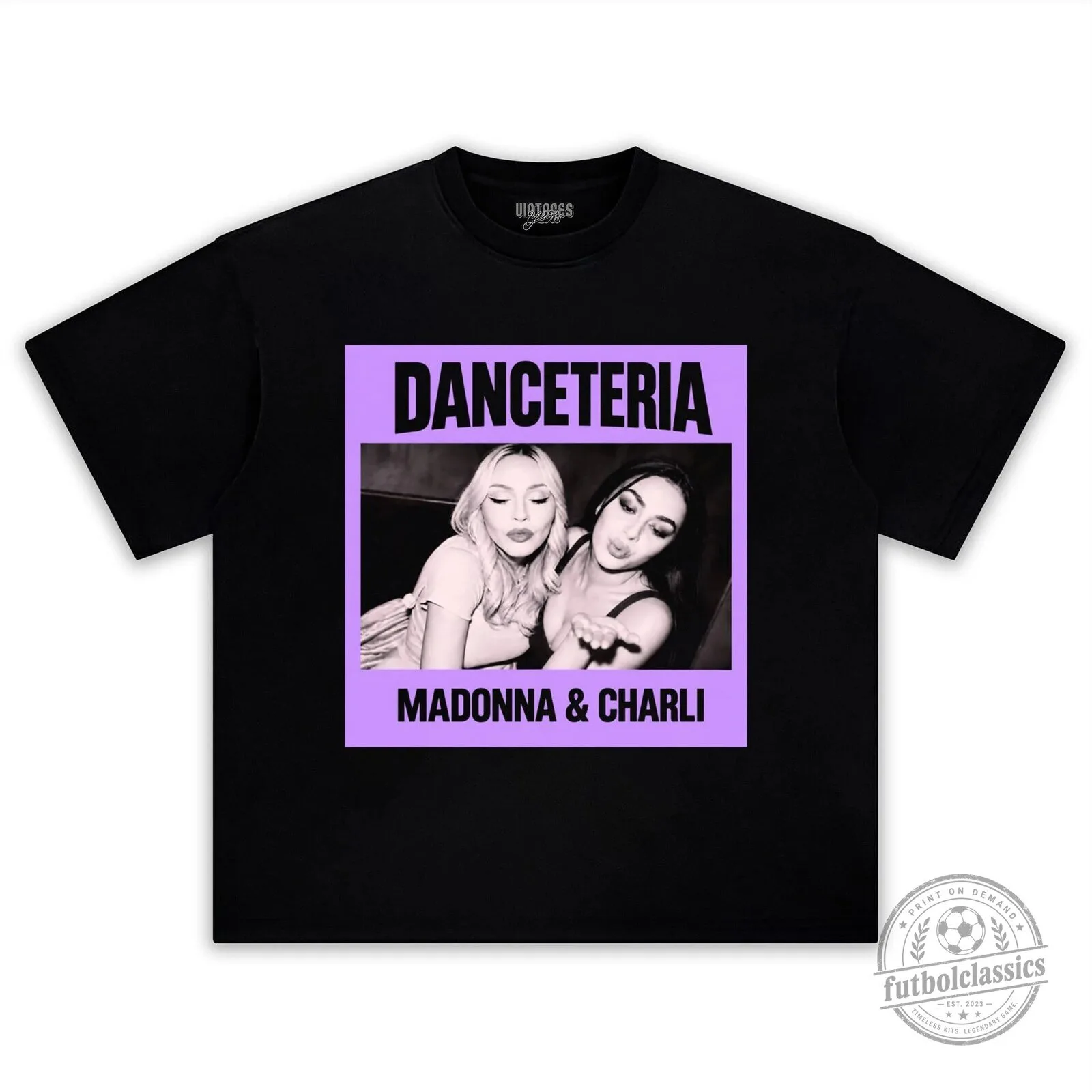 Madonna and Charli XCX Danceteria Pop Music Black T-Shirt