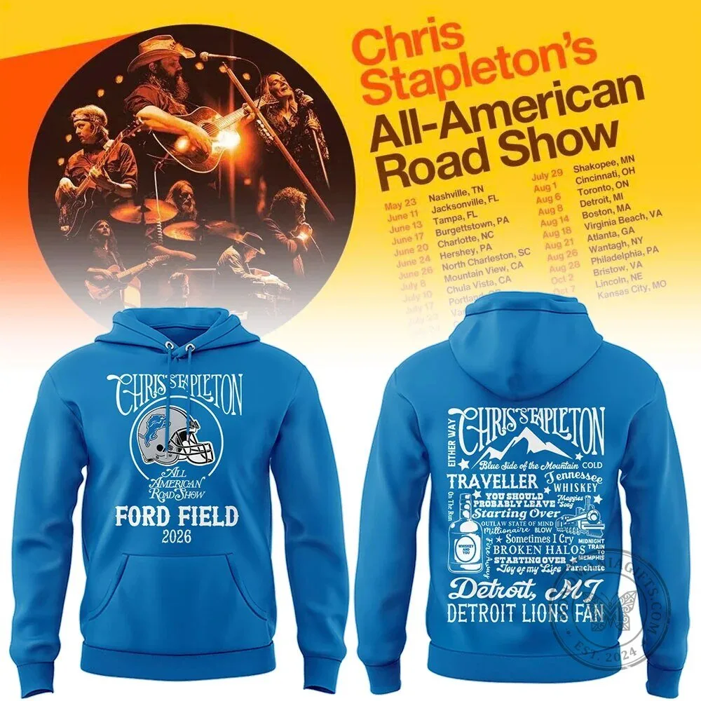 Chris Stapleton All-American Road Show Detroit Lions Fan Hoodie