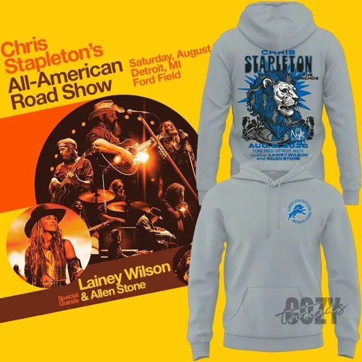 Chris Stapleton All-American Road Show Detroit Lions Hoodie