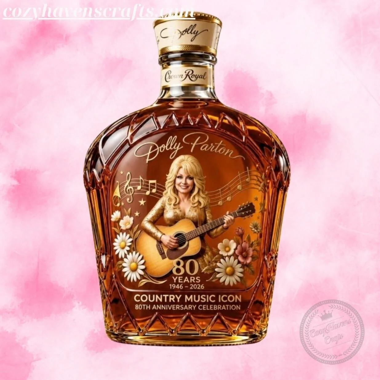 Dolly Parton Crown Royal 80th Anniversary Decanter Whiskey Bottle – Country Music Icon Decanter Gift 3 Dolly Parton Crown Royal 80th Anniversary Decanter Whiskey Bottle – Country Music Icon Decanter Gift