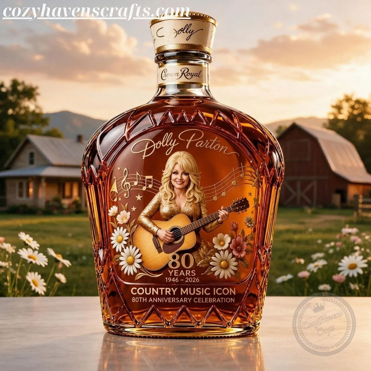 Dolly Parton Crown Royal 80th Anniversary Decanter Whiskey Bottle – Country Music Icon Decanter Gift 4 Dolly Parton Crown Royal 80th Anniversary Decanter Whiskey Bottle – Country Music Icon Decanter Gift