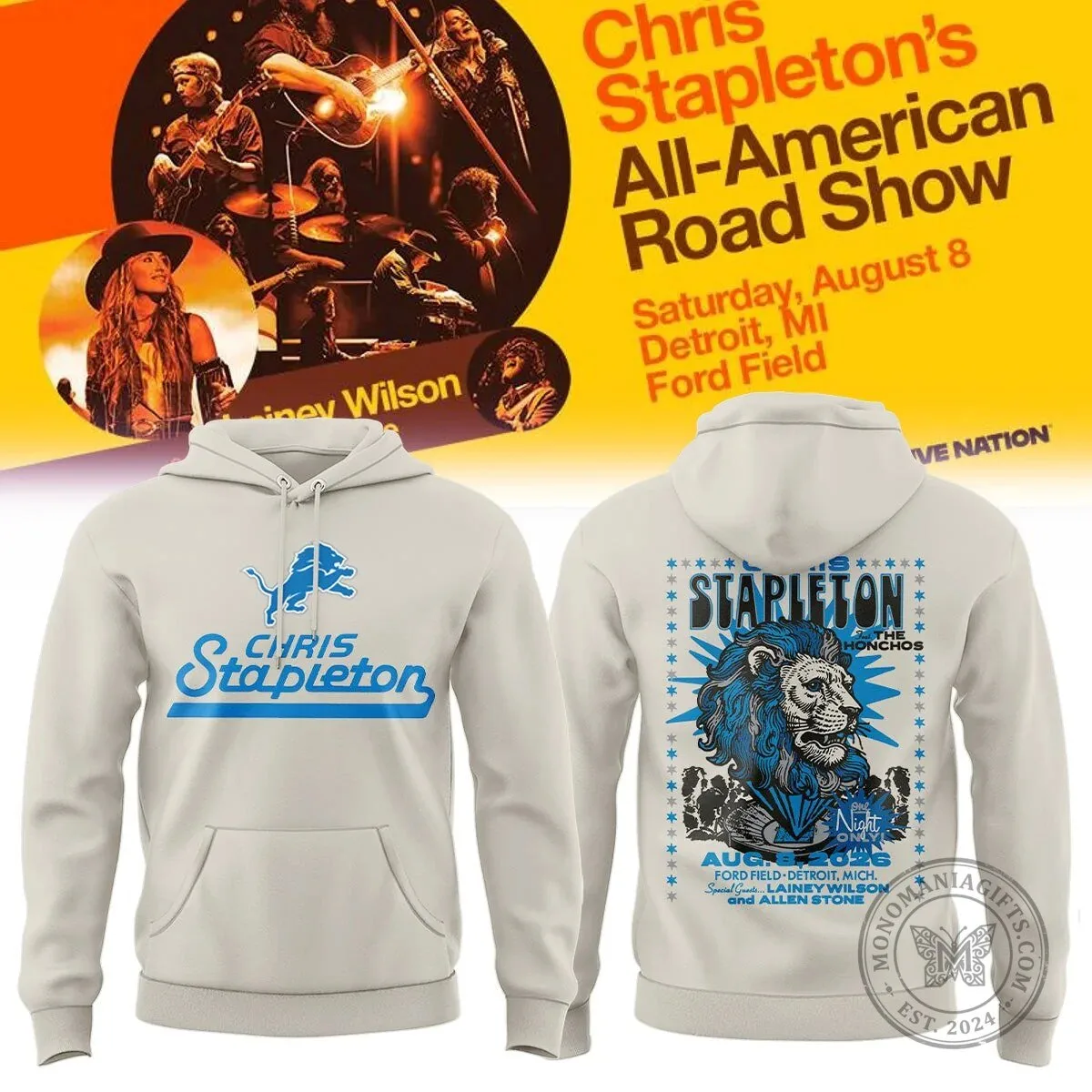 Chris Stapleton All-American Road Show Detroit Michigan Hoodie