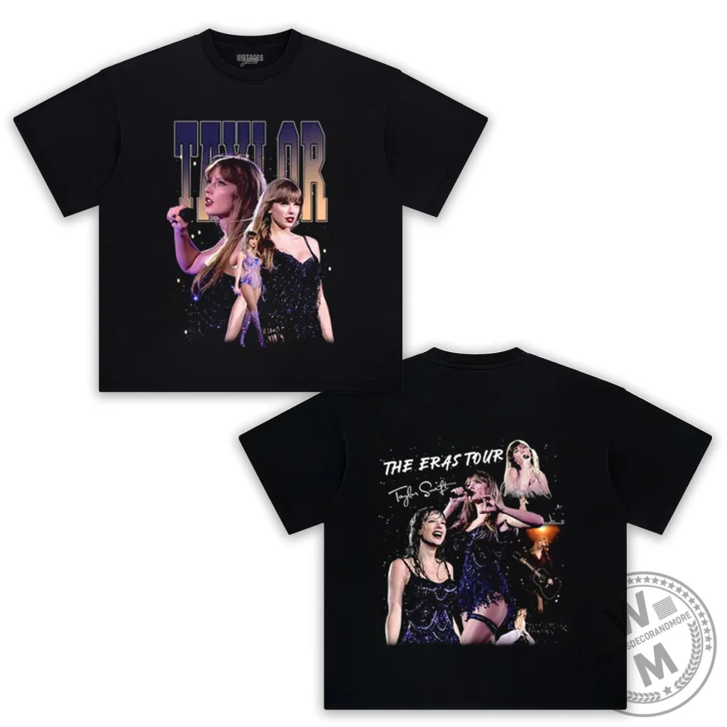 Taylor Swift The Eras Tour Concert Black Graphic T-Shirt Taylor Swift The Eras Tour Concert Black Graphic T-Shirt