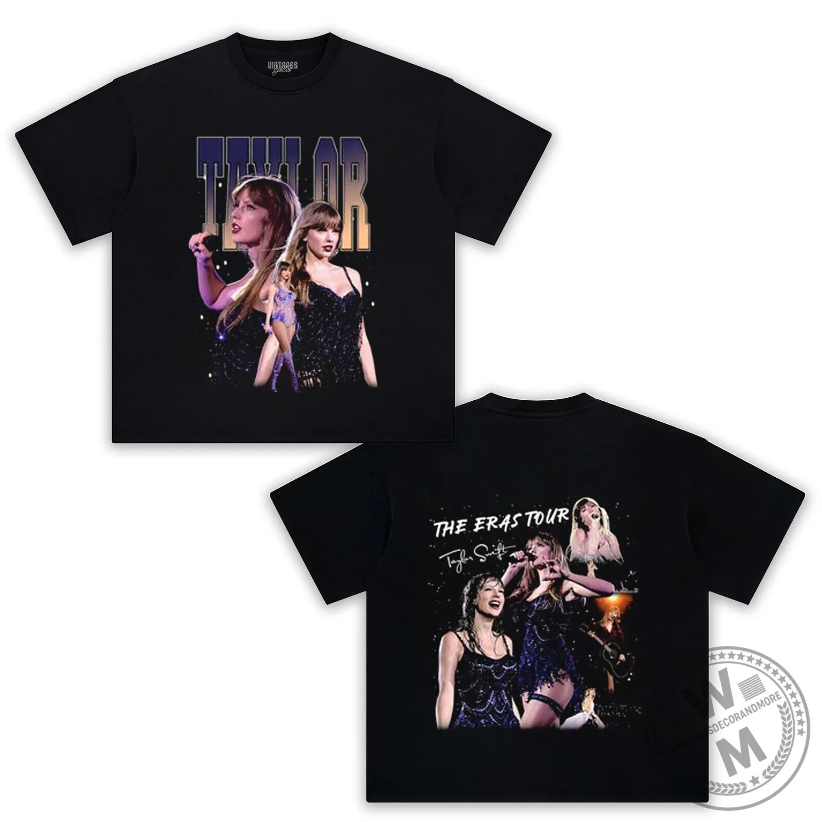 Taylor Swift The Eras Tour Concert Black Graphic T-Shirt