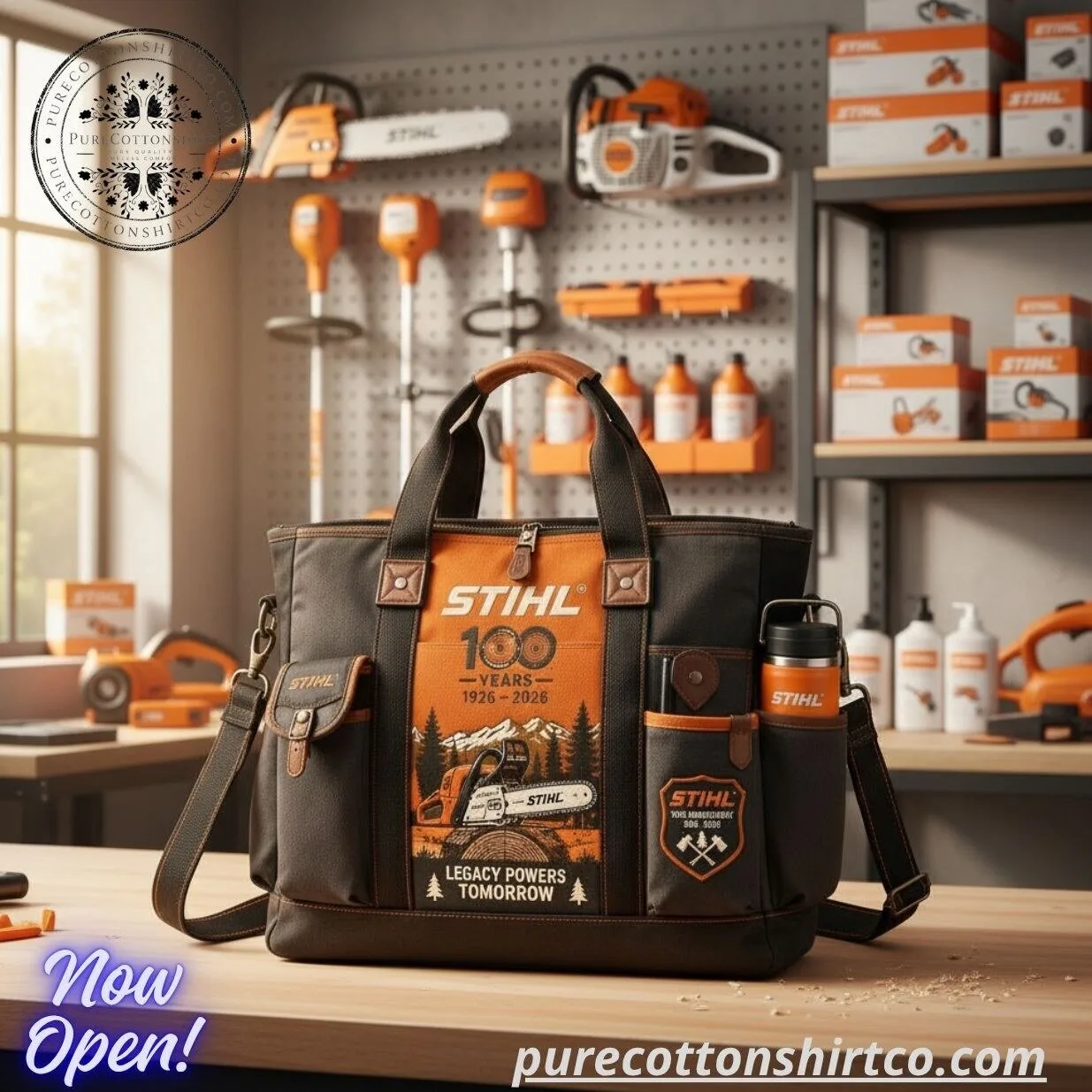Stihl 100 Years 1926-2026 Print Canvas Tool Bag Tote – Heavy Duty Work Bag Gift 6 Stihl 100 Years 1926-2026 Canvas Tool Bag Tote – Heavy Duty Work Bag Gift