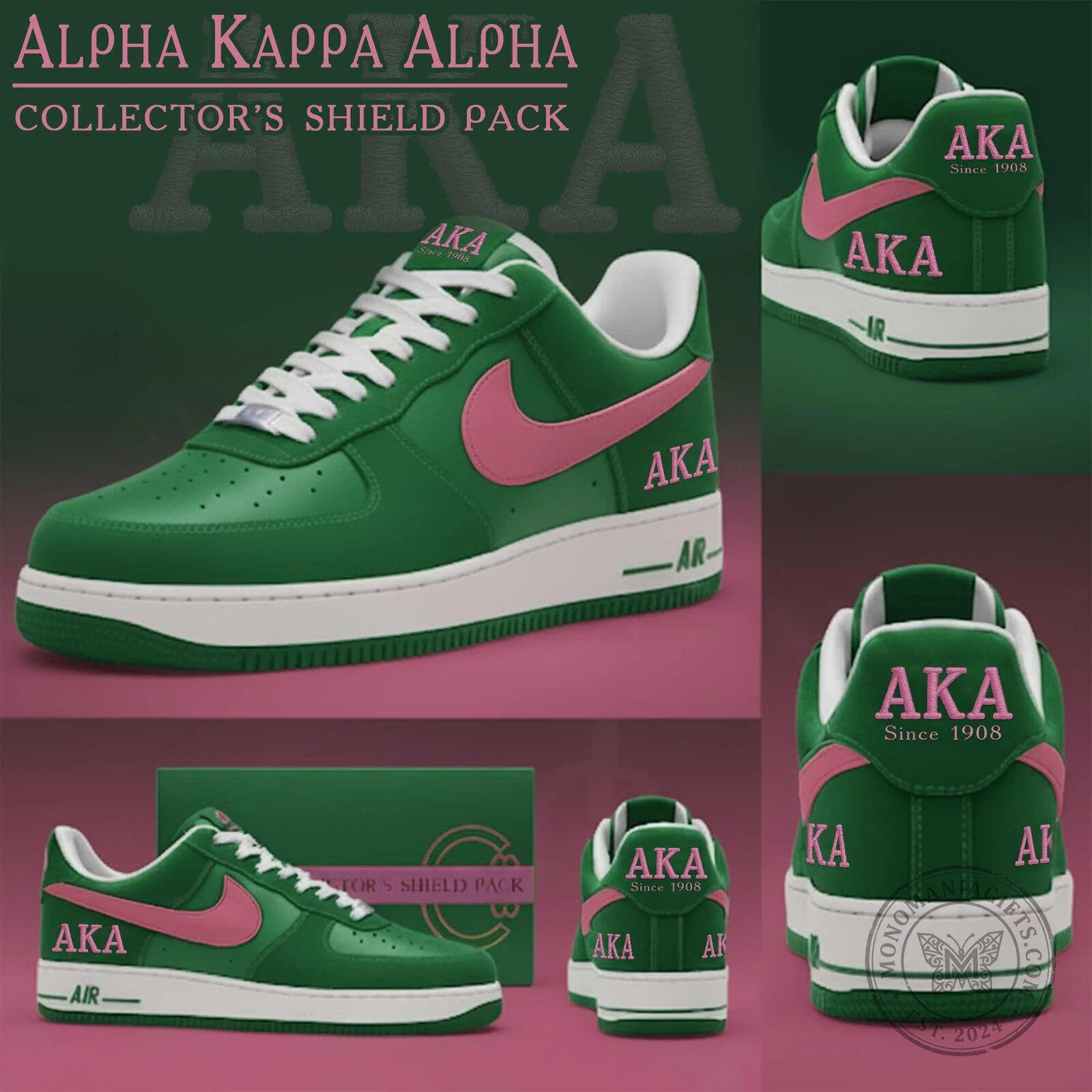 Alpha Kappa Alpha Sorority Incorporated Air Force One Style Sneakers 1 Alpha Kappa Alpha Sorority Incorporated Air Force One Style Sneakers