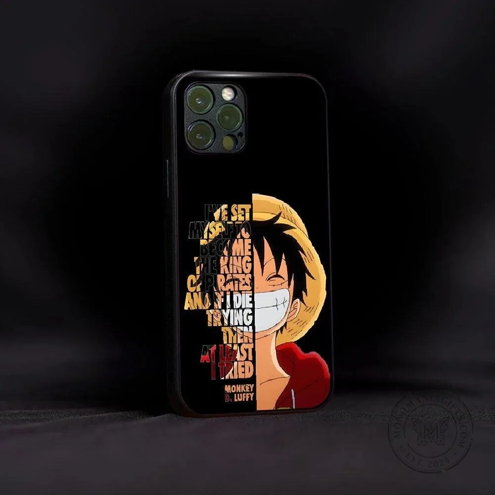 Monkey D. Luffy One Piece Anime Quote Glass Phone Case