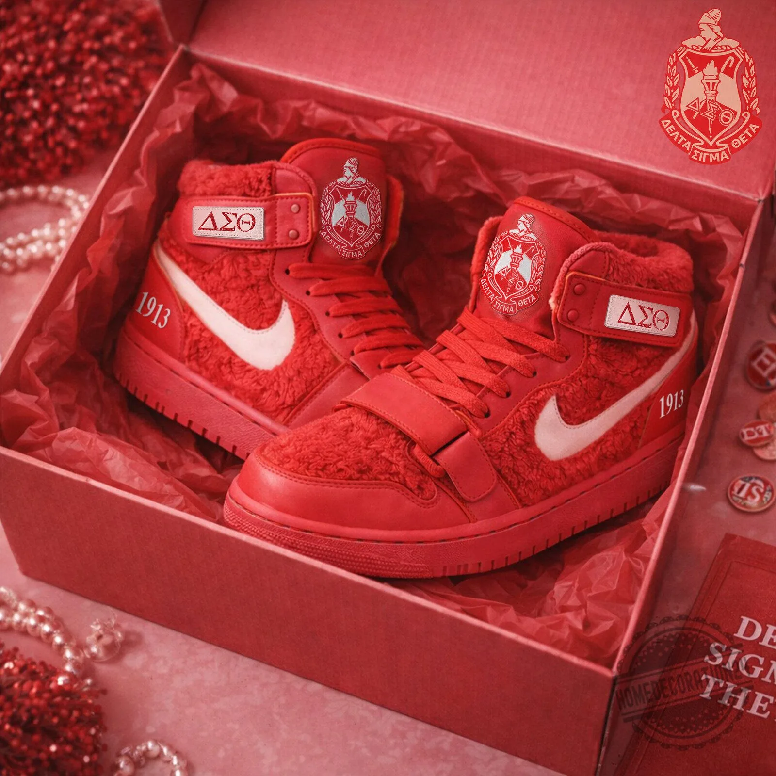 Delta Sigma Theta Sorority Air Jordan 1 High Top Sneakers