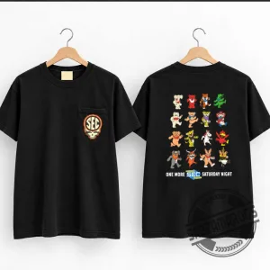 One More SEC Saturday Night Pocket T-Shirt, SEC Mascots Dancing Bears Vintage College Football Graphic Tee 3 One More SEC Saturday Night Pocket T-Shirt, SEC Mascots Dancing Bears Vintage College Football Graphic Tee