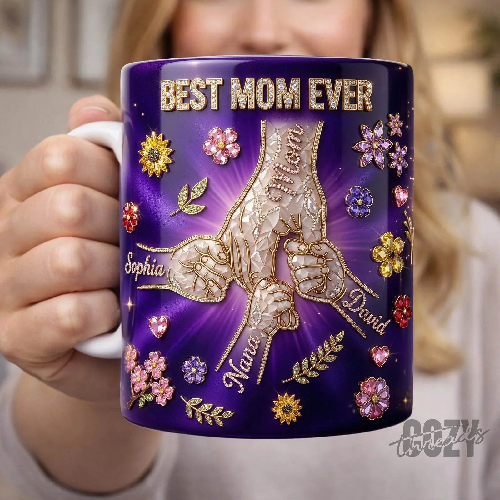 Best Mom Ever Pinky Promise Hands Personalized Coffee Mug