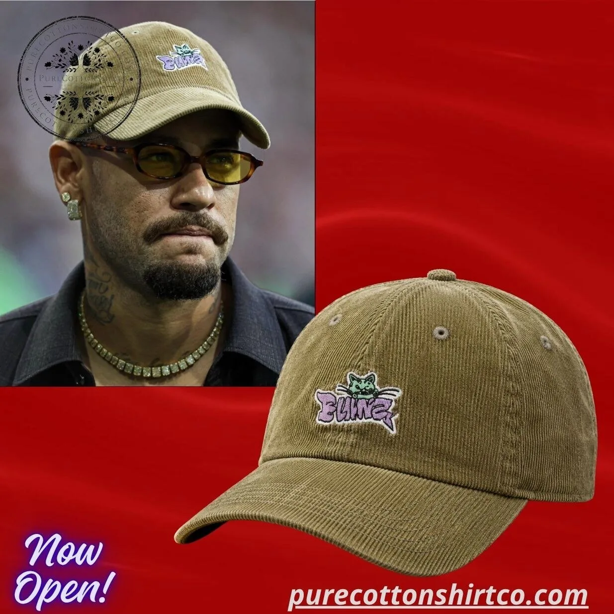 Neymar Jr at Cowboys vs Ravens Game Puma Cat Cap Hat