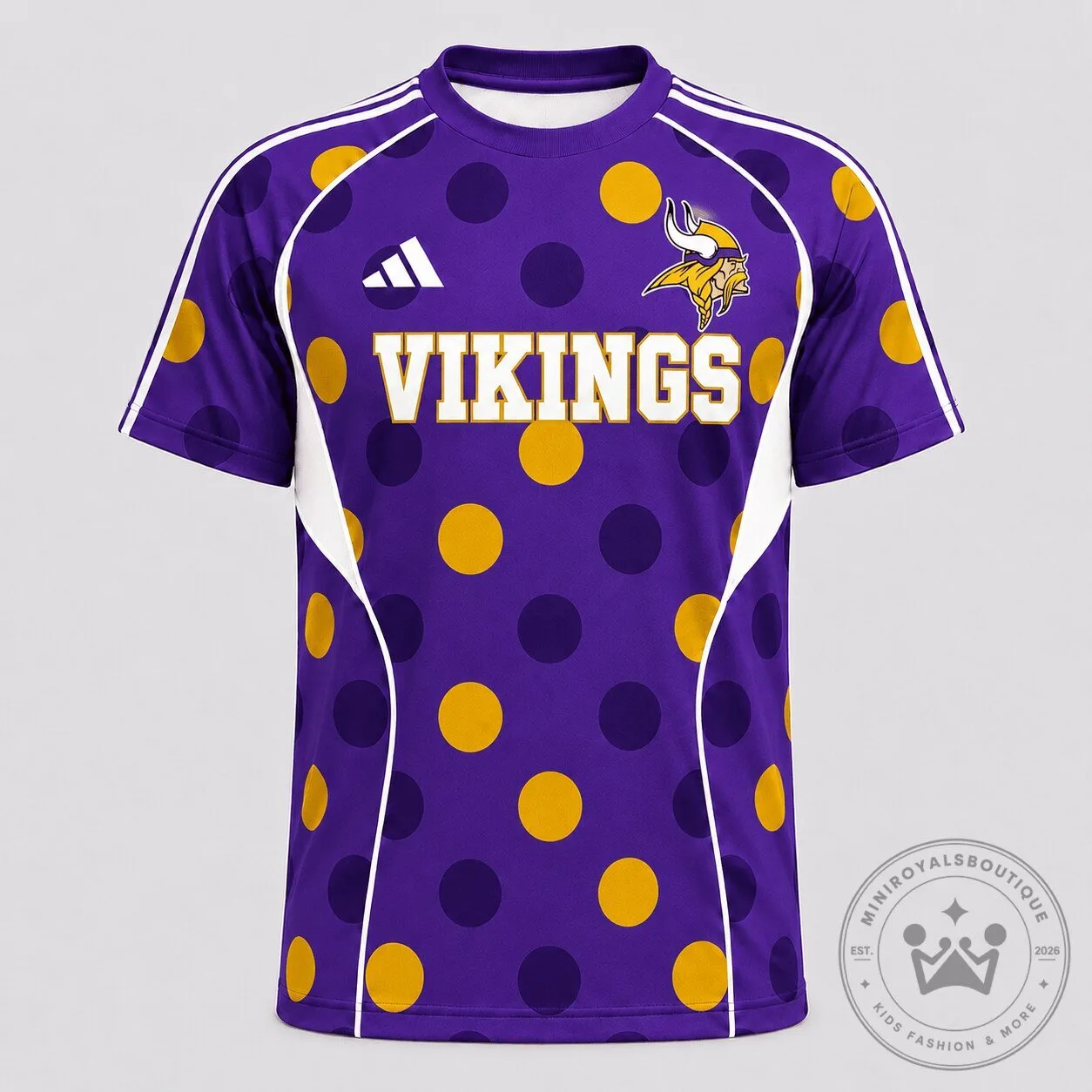 Minnesota Vikings Polka Dot Purple and Gold Football Jersey