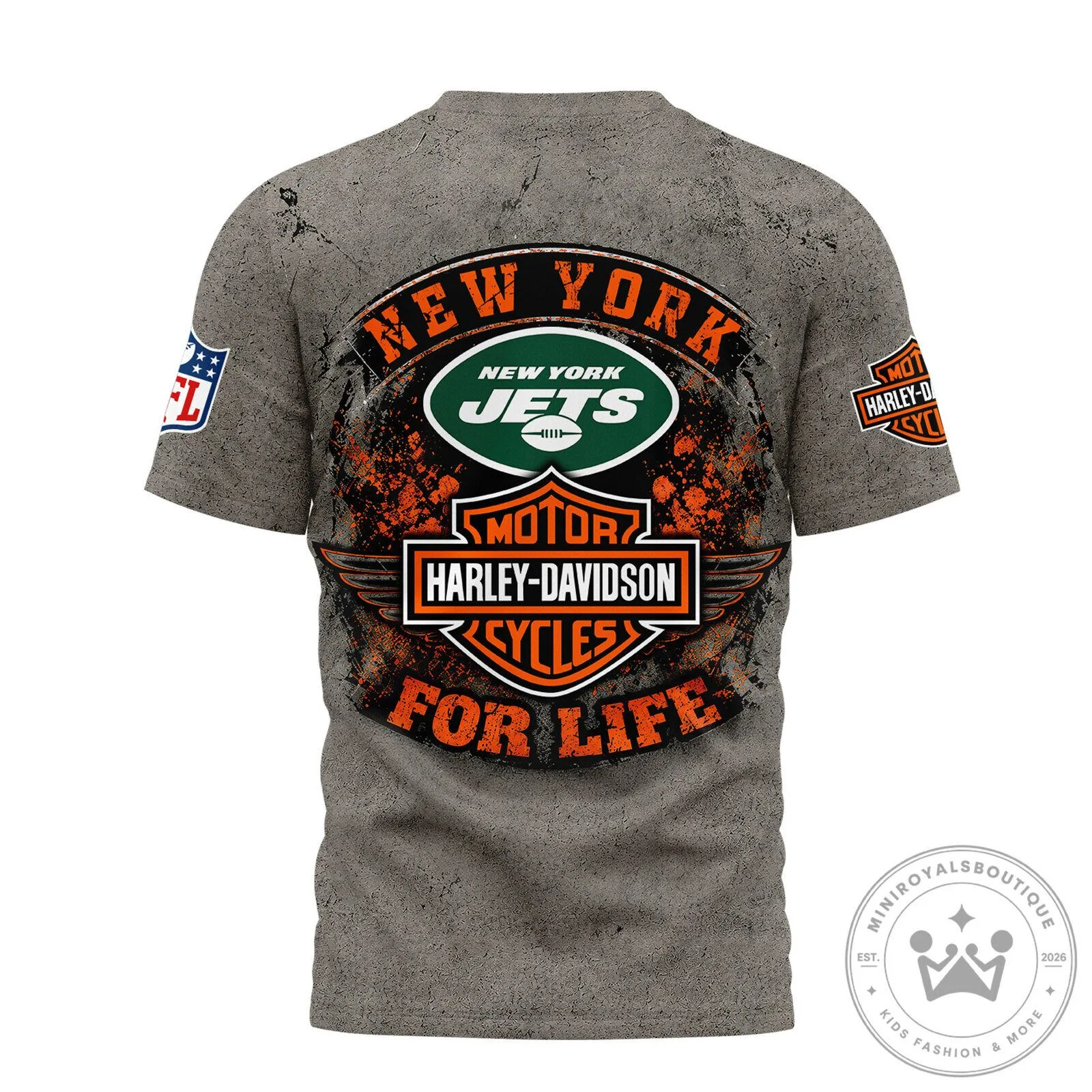 New York Jets Harley-Davidson Cycles For Life NFL Football Fan T-Shirt