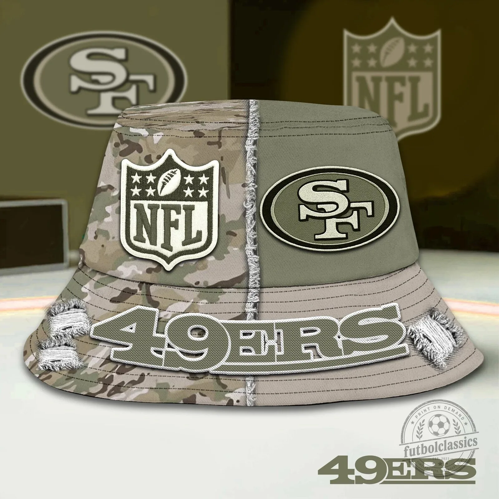 San Francisco 49ers NFL Camouflage Bucket Hat