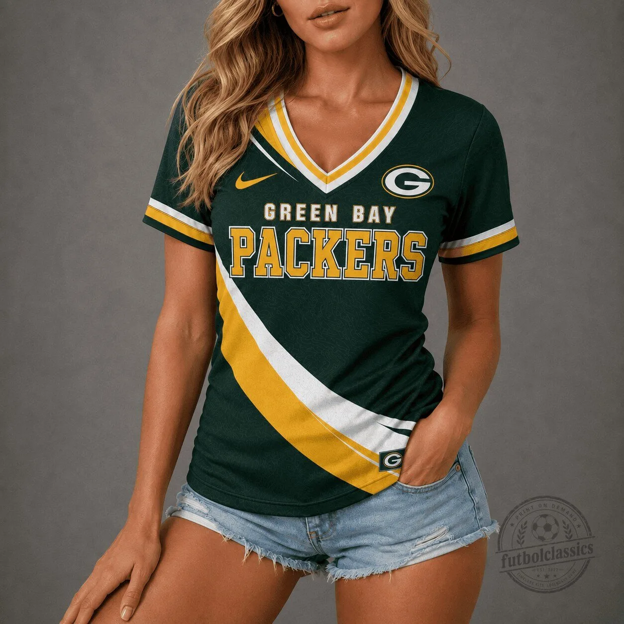 Green Bay Packers National Football League Women's V-Neck Fan T-Shirt