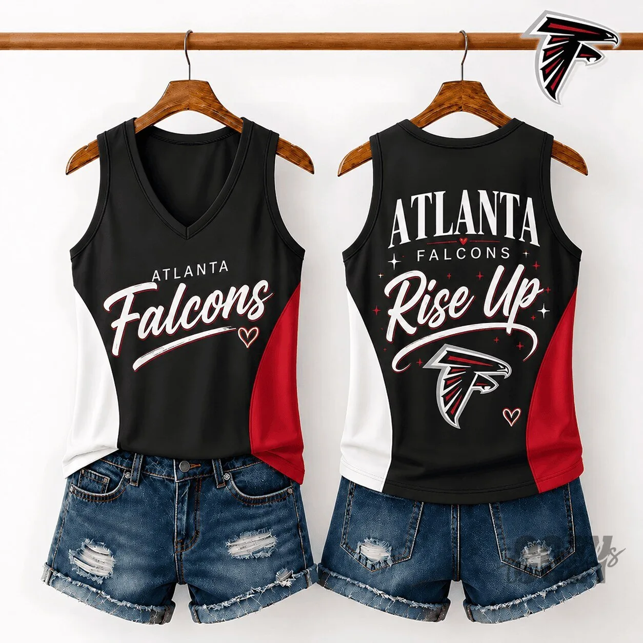Atlanta Falcons Rise Up Women's V-Neck Sleeveless Tank Top
